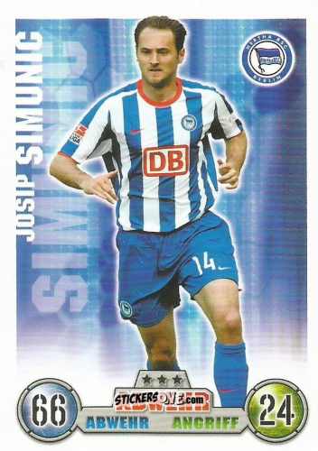 Figurina Josip Simunic - German Fussball Bundesliga 2008-2009. Match Attax n. 2 - Topps