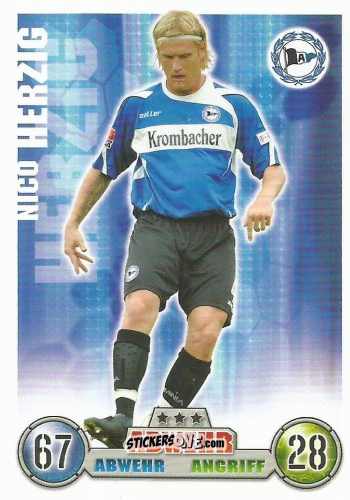Sticker Nico Herzig - German Fussball Bundesliga 2008-2009. Match Attax n. 23 - Topps