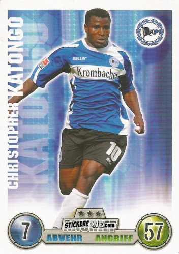 Cromo Christopher Katongo - German Fussball Bundesliga 2008-2009. Match Attax n. 34 - Topps
