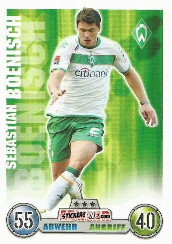 Cromo Sebastian Boenisch - German Fussball Bundesliga 2008-2009. Match Attax n. 56 - Topps