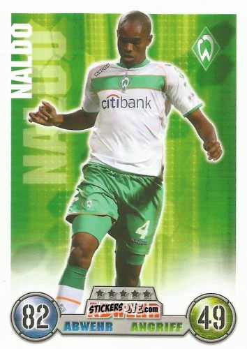 Sticker Naldo - German Fussball Bundesliga 2008-2009. Match Attax n. 57 - Topps