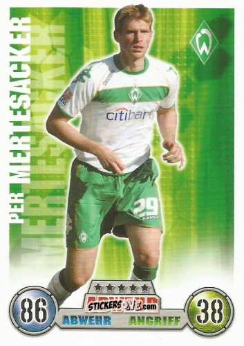 Sticker Per Mertesacker - German Fussball Bundesliga 2008-2009. Match Attax n. 58 - Topps