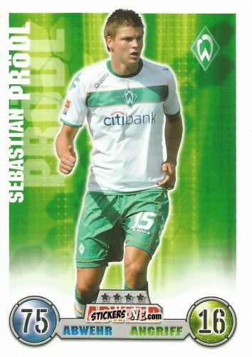 Figurina Sebastian Prödl - German Fussball Bundesliga 2008-2009. Match Attax n. 60 - Topps