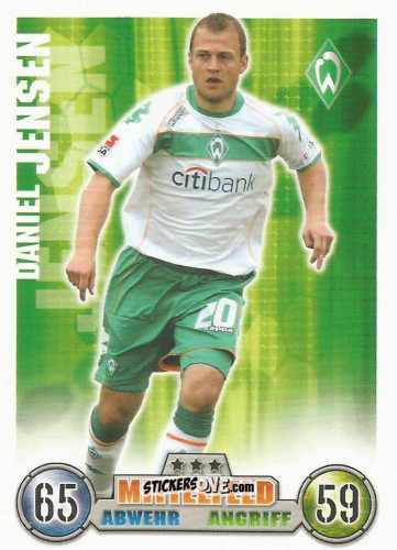 Cromo Daniel Jensen - German Fussball Bundesliga 2008-2009. Match Attax n. 62 - Topps
