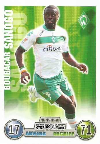 Cromo Boubacar Sanogo - German Fussball Bundesliga 2008-2009. Match Attax n. 67 - Topps