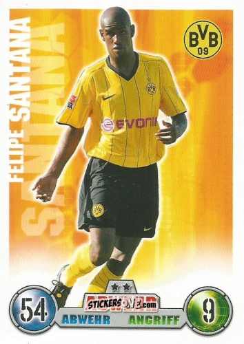 Figurina Felipe Santana - German Fussball Bundesliga 2008-2009. Match Attax n. 94 - Topps