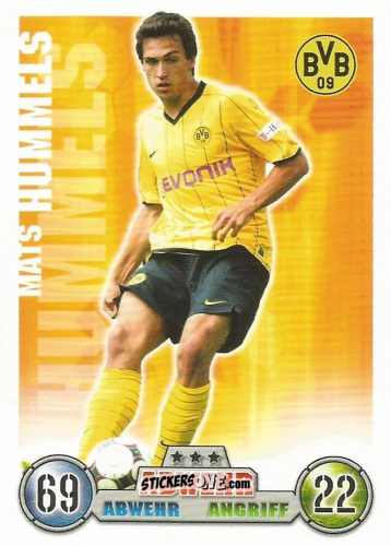 Sticker Mats Hummels - German Fussball Bundesliga 2008-2009. Match Attax n. 95 - Topps