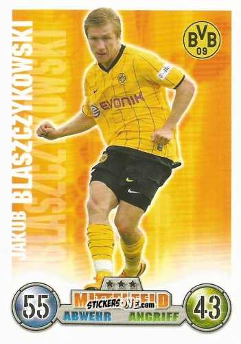 Figurina Jakub Blaszczykowski - German Fussball Bundesliga 2008-2009. Match Attax n. 100 - Topps