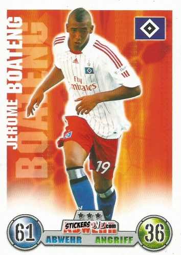 Figurina Jerome Boateng - German Fussball Bundesliga 2008-2009. Match Attax n. 132 - Topps