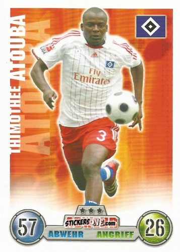 Figurina Thimothee Atouba - German Fussball Bundesliga 2008-2009. Match Attax n. 134 - Topps