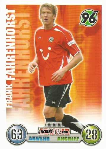 Cromo Frank Fahrenhorst - German Fussball Bundesliga 2008-2009. Match Attax n. 145 - Topps