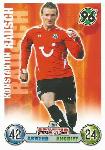 Cromo Konstantin Rausch - German Fussball Bundesliga 2008-2009. Match Attax n. 147 - Topps