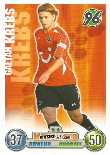 Cromo Gaetan Krebs - German Fussball Bundesliga 2008-2009. Match Attax n. 154 - Topps
