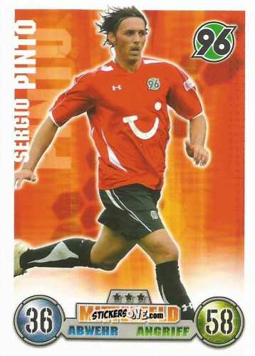 Sticker Sergio Pinto - German Fussball Bundesliga 2008-2009. Match Attax n. 155 - Topps