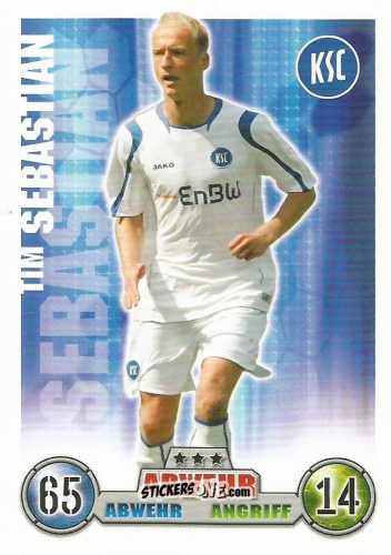 Cromo Tim Sebastian - German Fussball Bundesliga 2008-2009. Match Attax n. 185 - Topps