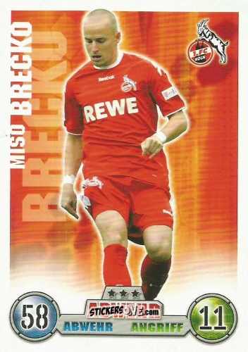 Sticker Miso Brecko - German Fussball Bundesliga 2008-2009. Match Attax n. 202 - Topps