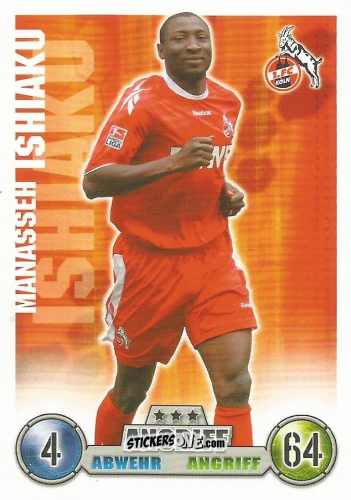 Figurina Manaseh Ishiaku - German Fussball Bundesliga 2008-2009. Match Attax n. 213 - Topps