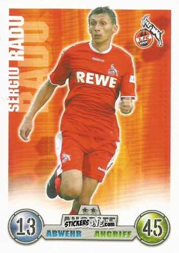 Sticker Sergiu Radu - German Fussball Bundesliga 2008-2009. Match Attax n. 214 - Topps