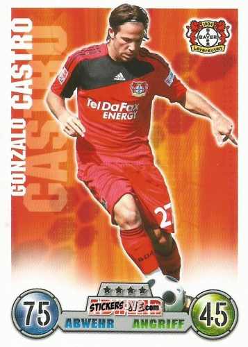 Figurina Gonzalo Castro - German Fussball Bundesliga 2008-2009. Match Attax n. 218 - Topps