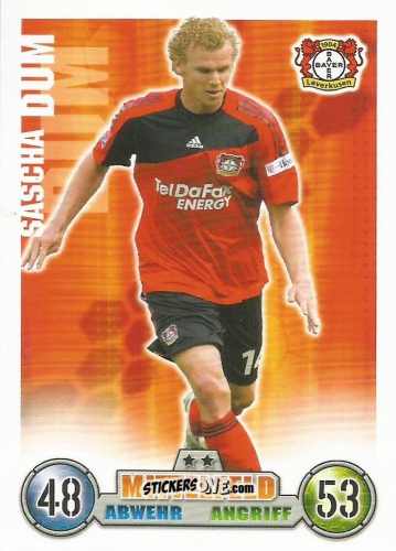 Cromo Sascha Dum - German Fussball Bundesliga 2008-2009. Match Attax n. 224 - Topps