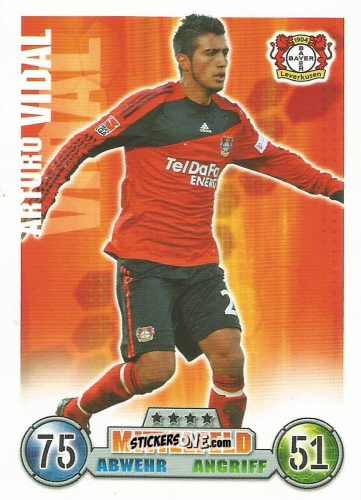 Sticker Arturo Vidal - German Fussball Bundesliga 2008-2009. Match Attax n. 225 - Topps