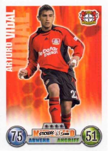Sticker Arturo Vidal - German Fussball Bundesliga 2008-2009. Match Attax n. 225err - Topps