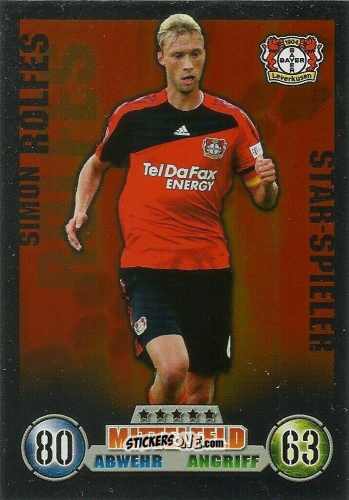 Cromo Simon Rolfes - German Fussball Bundesliga 2008-2009. Match Attax n. 234 - Topps