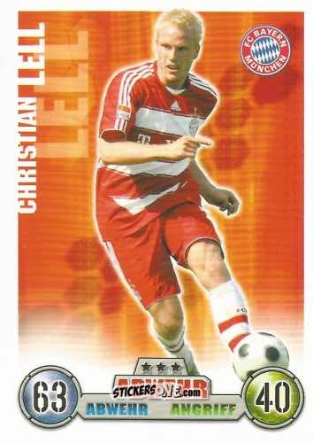 Cromo Christian Lell - German Fussball Bundesliga 2008-2009. Match Attax n. 254 - Topps