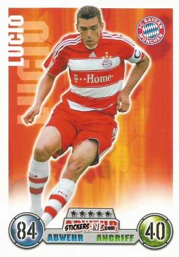 Sticker Lucio - German Fussball Bundesliga 2008-2009. Match Attax n. 256 - Topps
