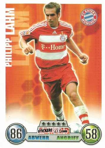 Sticker Philipp Lahm - German Fussball Bundesliga 2008-2009. Match Attax n. 259 - Topps