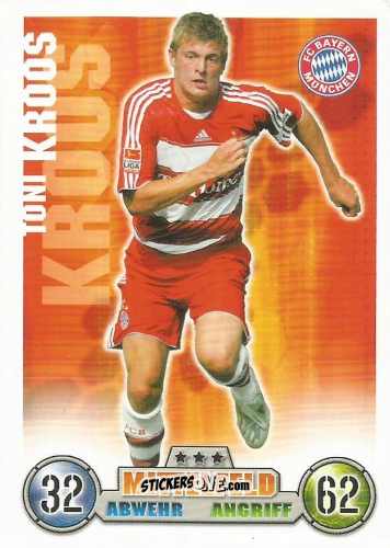 Cromo Toni Kroos - German Fussball Bundesliga 2008-2009. Match Attax n. 265 - Topps