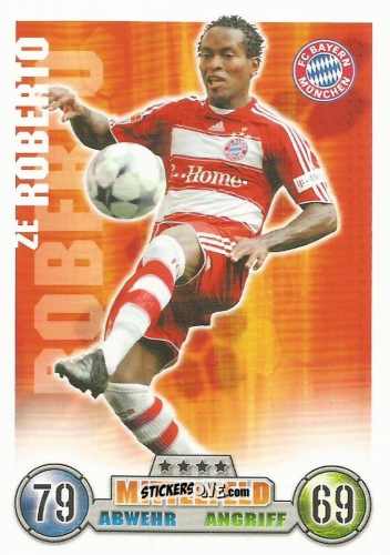 Figurina Ze Roberto - German Fussball Bundesliga 2008-2009. Match Attax n. 266 - Topps