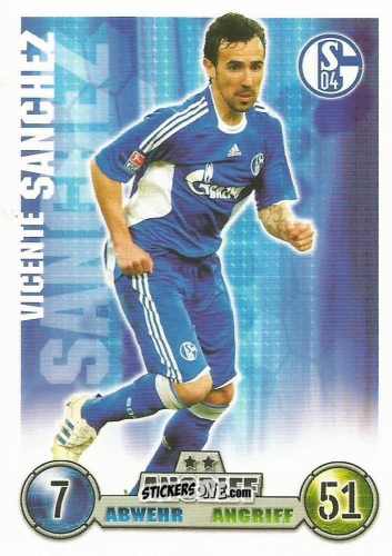 Cromo Vicente Sanchez - German Fussball Bundesliga 2008-2009. Match Attax n. 286 - Topps