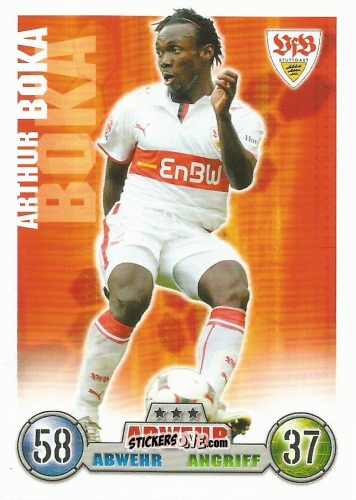 Sticker Arthur Boka - German Fussball Bundesliga 2008-2009. Match Attax n. 289 - Topps