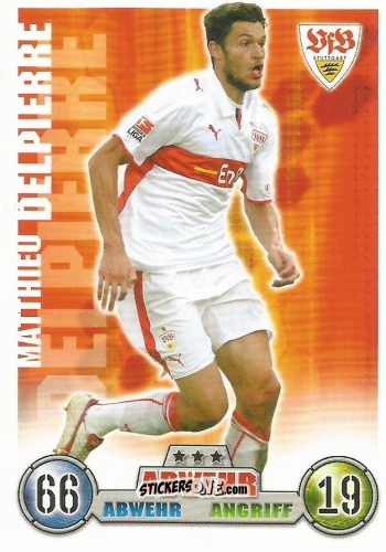 Figurina Matthieu Delpierre - German Fussball Bundesliga 2008-2009. Match Attax n. 292 - Topps