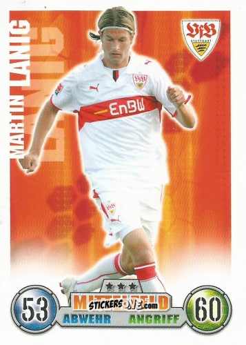 Sticker Martin Lanig - German Fussball Bundesliga 2008-2009. Match Attax n. 296 - Topps
