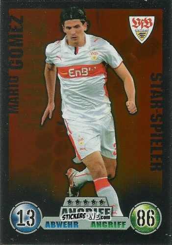 Sticker Mario Gomez - German Fussball Bundesliga 2008-2009. Match Attax n. 306 - Topps