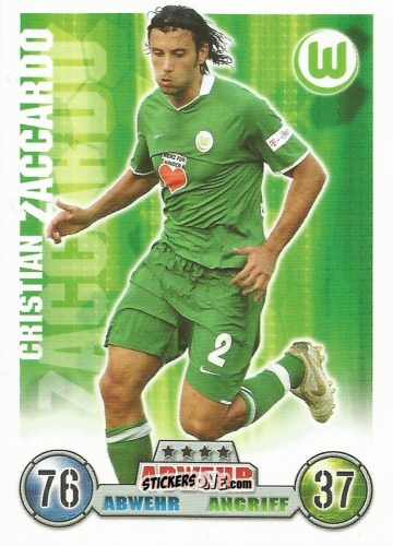 Cromo Cristian Zaccardo - German Fussball Bundesliga 2008-2009. Match Attax n. 308 - Topps