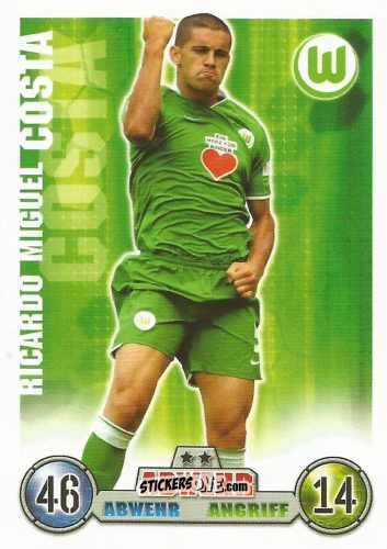 Sticker Ricardo Miguel Costa - German Fussball Bundesliga 2008-2009. Match Attax n. 310 - Topps
