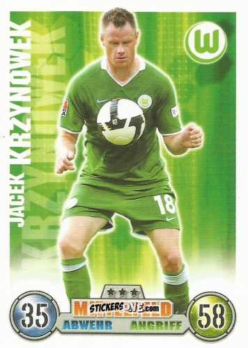 Cromo Jacek Krzynowek - German Fussball Bundesliga 2008-2009. Match Attax n. 315 - Topps