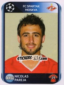 Sticker Nicolas Pareja - UEFA Champions League 2010-2011 - Panini