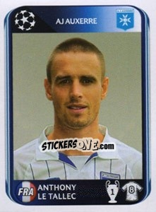 Sticker Anthony Le Tallec - UEFA Champions League 2010-2011 n. 474 - Panini
