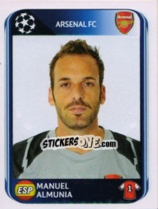 Sticker Manuel Almunia - UEFA Champions League 2010-2011 n. 482 - Panini