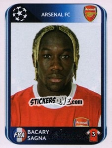 Sticker Bacary Sagna - UEFA Champions League 2010-2011 n. 484 - Panini