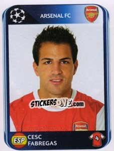 Sticker Cesc Fabregas - UEFA Champions League 2010-2011 n. 490 - Panini