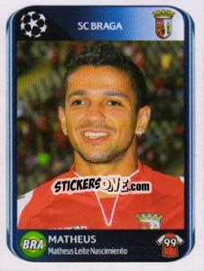 Sticker Matheus - UEFA Champions League 2010-2011 n. 531 - Panini