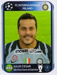 Sticker Julio Cesar - UEFA Champions League 2010-2011 n. 6 - Panini