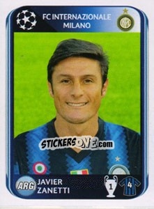 Sticker Javier Zanetti - UEFA Champions League 2010-2011 n. 13 - Panini