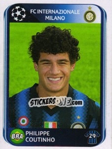 Sticker Philippe Coutinho - UEFA Champions League 2010-2011 n. 17 - Panini