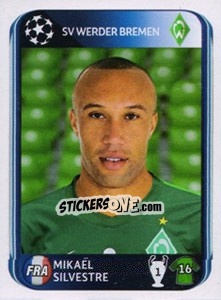 Sticker Mikaël Silvestre - UEFA Champions League 2010-2011 - Panini